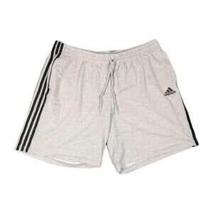 Adidas Mens 3XL Gray Three Stripe Athletic Gym Training Casual Shorts Comfort